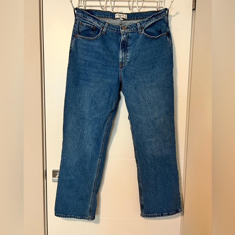 Abercrombie Curve Love Mid Rise Baggy Jean